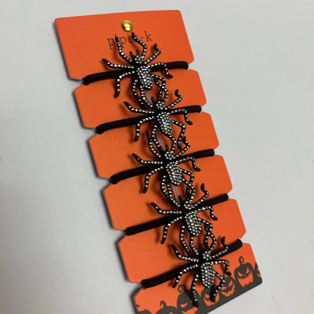 NWT ⚜️🕷️⚜️ Piper K Rhinestone Spider Elastic Hair Tie set of 5